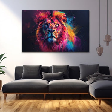 Colorful Lion Canvas Painting